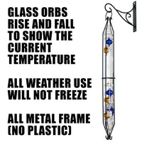 Outdoor Hanging (23" Tall) Galileo Thermometer - 2025 Update