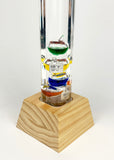 25" Tall Square Tube Galileo Thermometer With Wooden Base - 2025 UPDATE