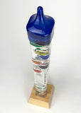 25" Tall Square Tube Galileo Thermometer With Wooden Base - 2025 UPDATE