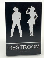 ADA Compliant “Honky Tonk" - Country Themed Unisex Restroom / Bathroom Sign