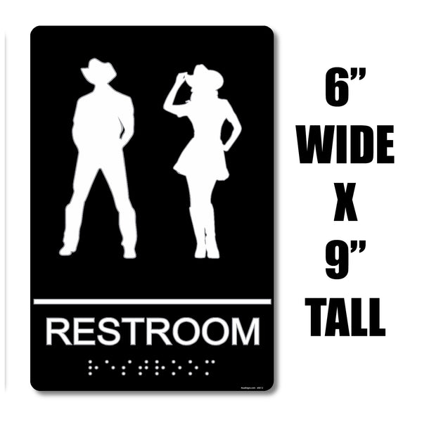 ADA Compliant “Honky Tonk" - Country Themed Unisex Restroom / Bathroom Sign