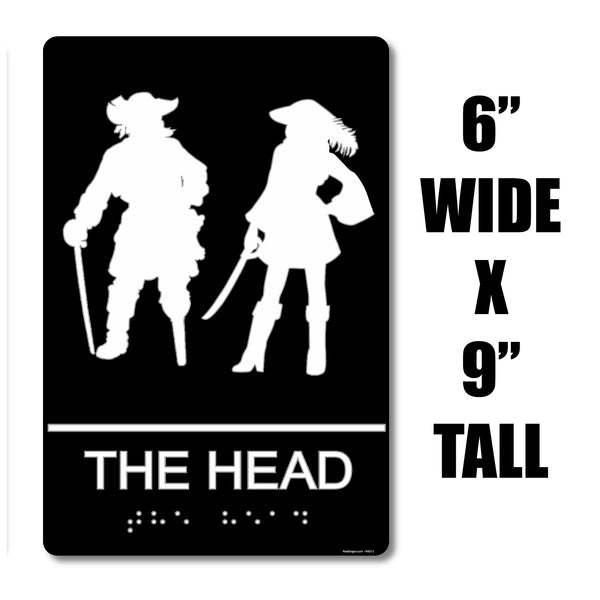 ADA Compliant “Pirates Head" - Nautical Themed Unisex Restroom / Bathroom Sign
