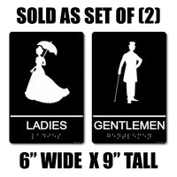 ADA Compliant “Steampunk" - Ladies & Gentlemen Themed Restroom / Bathroom Signs