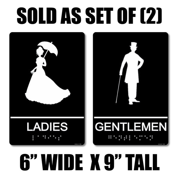 ADA Compliant “Steampunk" - Ladies & Gentlemen Themed Restroom / Bathroom Signs
