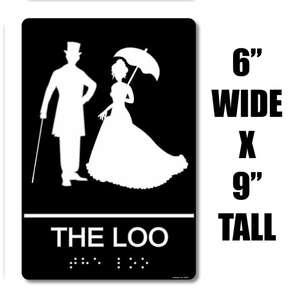ADA Compliant “Steampunk" - English Loo Themed Unisex Restroom / Bathroom Sign