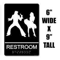 ADA Compliant “50's" Elvis & Marilyn Themed Unisex Restroom / Bathroom Sign
