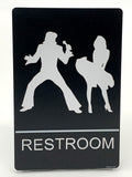 ADA Compliant “50's" Elvis & Marilyn Themed Unisex Restroom / Bathroom Sign