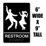 ADA Compliant “50's Sock Hop" - Dancing Themed Unisex Restroom / Bathroom Sign