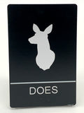 ADA Compliant “Does & Bucks" Deer Hunter Country Theme Restroom / Bathroom Signs