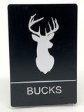 ADA Compliant “Does & Bucks" Deer Hunter Country Theme Restroom / Bathroom Signs