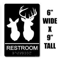 ADA Compliant “Doe & Buck" Hunter Country Theme Unisex Restroom / Bathroom Sign