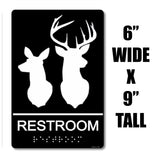 ADA Compliant “Doe & Buck" Hunter Country Theme Unisex Restroom / Bathroom Sign