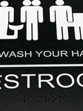 ADA Compliant “Just Wash" - Comical Non Gender Specific Restroom / Bathroom Sign