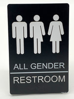 ADA Compliant “All Gender" Non Gender Specific Unisex Restroom / Bathroom Sign