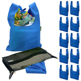 BagFold LIGHT - 10 Reusable Eco-Friendly Grocery Bags For Shopping In A Dispensing Pouch; Features Carabiner Clip & Coupon Pouch