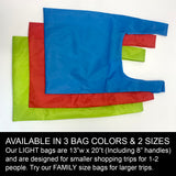 BagFold LIGHT - 10 Reusable Eco-Friendly Grocery Bags For Shopping In A Dispensing Pouch; Features Carabiner Clip & Coupon Pouch