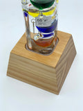 20" Tall Square Tube Galileo Thermometer With Wooden Base