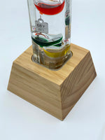 25" Tall Square Tube Galileo Thermometer With Wooden Base