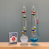 13" Tall Galileo Thermometer / Fitzroy Storm Glass Combo Unit