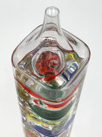 25" Tall Square Tube Galileo Thermometer With Wooden Base