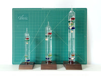 17" Tall Galileo Thermometer With Wooden Base