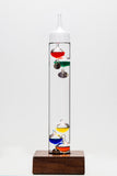 13" Tall Galileo Thermometer With Wooden Base