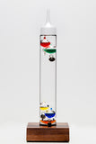 11" Tall Galileo Thermometer With Wooden Base