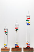 17" Tall Galileo Thermometer With Wooden Base