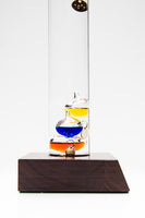 17" Tall Galileo Thermometer With Wooden Base