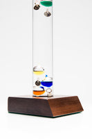 11" Tall Galileo Thermometer With Wooden Base