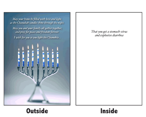 Chanukah Wishes: Secret Scrooge Mean Greeting Card
