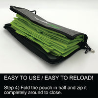 BagFold LIGHT - 10 Reusable Eco-Friendly Grocery Bags For Shopping In A Dispensing Pouch; Features Carabiner Clip & Coupon Pouch