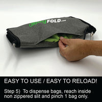 BagFold LIGHT - 10 Reusable Eco-Friendly Grocery Bags For Shopping In A Dispensing Pouch; Features Carabiner Clip & Coupon Pouch