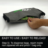 BagFold LIGHT - 10 Reusable Eco-Friendly Grocery Bags For Shopping In A Dispensing Pouch; Features Carabiner Clip & Coupon Pouch