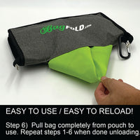 BagFold LIGHT - 10 Reusable Eco-Friendly Grocery Bags For Shopping In A Dispensing Pouch; Features Carabiner Clip & Coupon Pouch